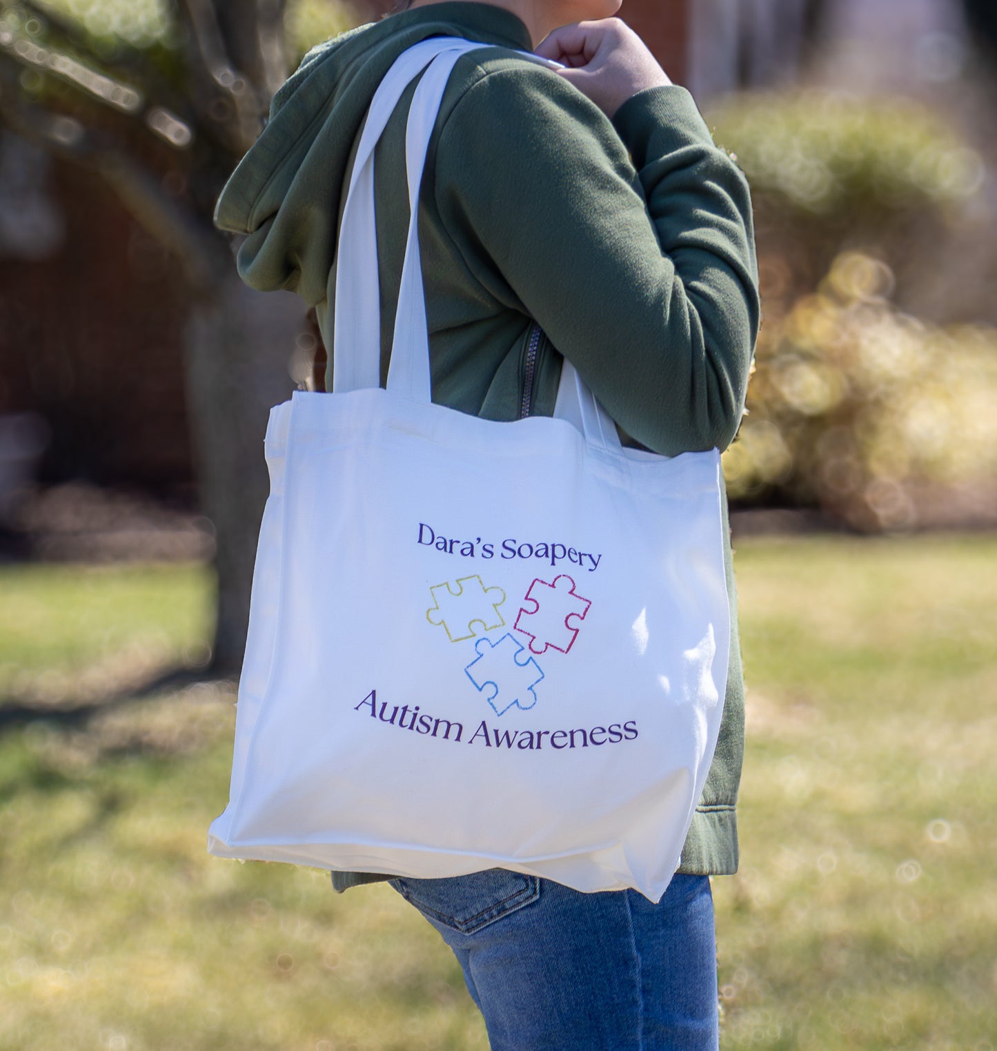 Puzzle Piece Autism Awareness Tote Bag